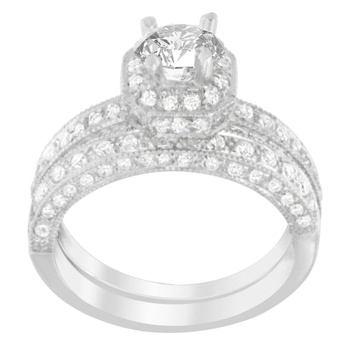 Bids.com 14K White Gold 1 ct. TDW Round Cut Diamond Ring (G-H, I1-I2) Rings White Smoke 6.75 / White.Gold