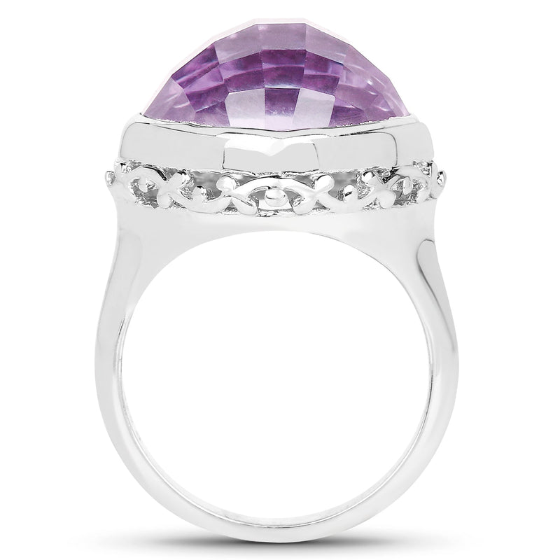 Bids.com 8.40 Carat Genuine Amethyst .925 Sterling Silver Ring Rings White Smoke size 6.00,size 9.00,size 7.00,size 8.00