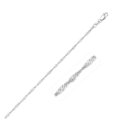 Bids.com 14k White Gold Singapore Chain 1.5mm Necklaces White Smoke 16 / White Gold,18 / White Gold,20 / White Gold,24 / White Gold