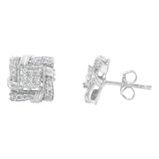Bids.com .925 Sterling Silver 1/2 Cttw Round-Cut Diamond Stud Earrings (I-J Color, I1-I2 Clarity) Earrings White Smoke White.Sterling Silver / 0.5