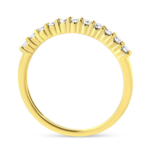 Bids.com IGI Certified 1/4 Cttw Diamond 10K Yellow Gold Prong Set Fluted Band Style Ring (I-J Color, I2-I3 Clarity) - Size 7 Rings White Smoke 7 / Yellow.Gold,6 / Yellow.Gold,8 / Yellow.Gold,9 / Yellow.Gold