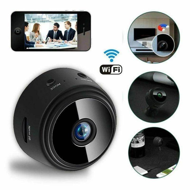 SmartPursue™ Mini Wireless Magnetic Security Camera Mini Camera White Smoke Black / USB