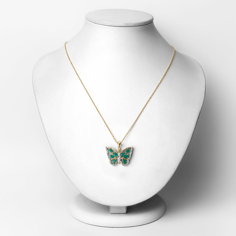 Bids.com 1.91 Carat Genuine Emerald and White Zircon .925 Sterling Silver Pendant Pendants White Smoke