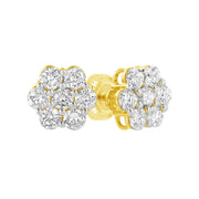 Bids.com 14K Yellow Gold 1.0 Cttw Diamond Flower Earring (J-K Color, I1-I2 Clarity) Earrings White Smoke Yellow.Gold / 1