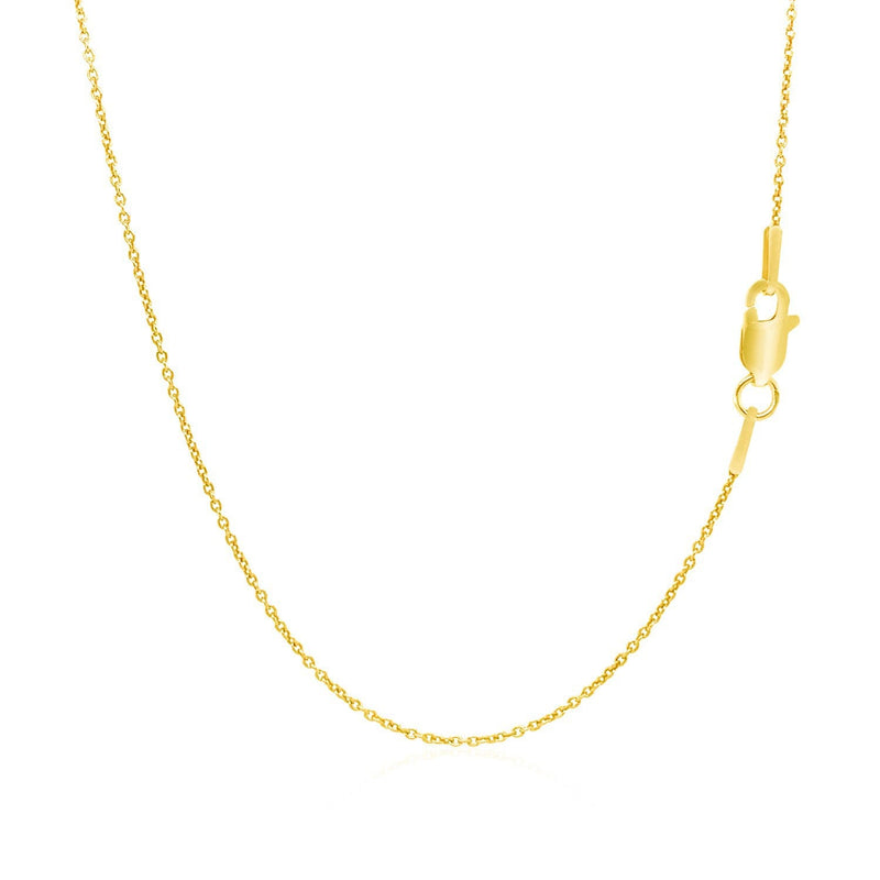 Bids.com 14k Yellow Gold Round Cable Link Chain 1.1mm Necklaces White Smoke 16 / Yellow Gold,18 / Yellow Gold
