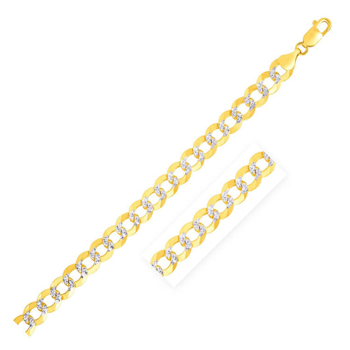 Bids.com 7.0 mm 14k Two Tone Gold Pave Curb Chain Necklaces White Smoke 22 / Two-Tone Gold,24 / Two-Tone Gold,26 / Two-Tone Gold