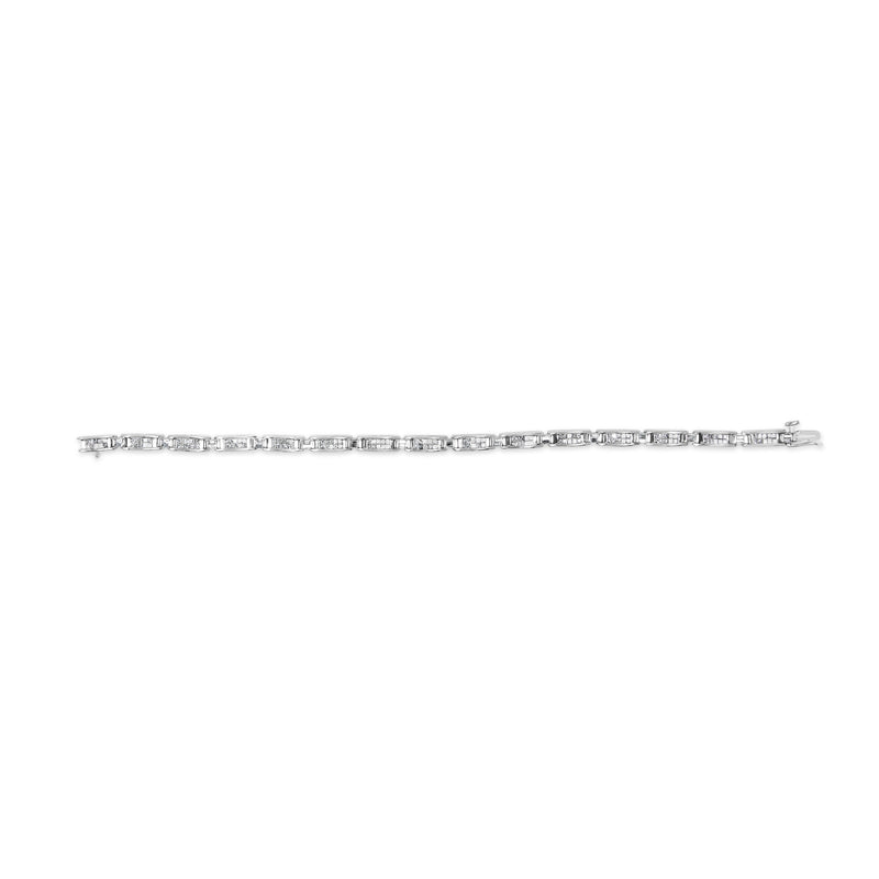 Bids.com 14K White Gold 2.0 Cttw Baguette and Princess-Cut Diamond Tennis Bracelet (H-I Color, SI1-SI2 Clarity) - 7" Bracelets White Smoke White.Gold / 7
