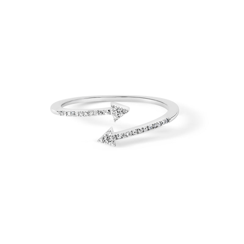 Bids.com .925 Sterling Silver 1/5 Cttw Diamond Double Arrowhead Open Ring (I-J Color, I2-I3 Clarity) - Ring Size 6 Rings White Smoke 6 / White.Sterling Silver,7 / White.Sterling Silver,8 / White.Sterling Silver,5 / White.Sterling Silver,9 / White.Sterling Silver