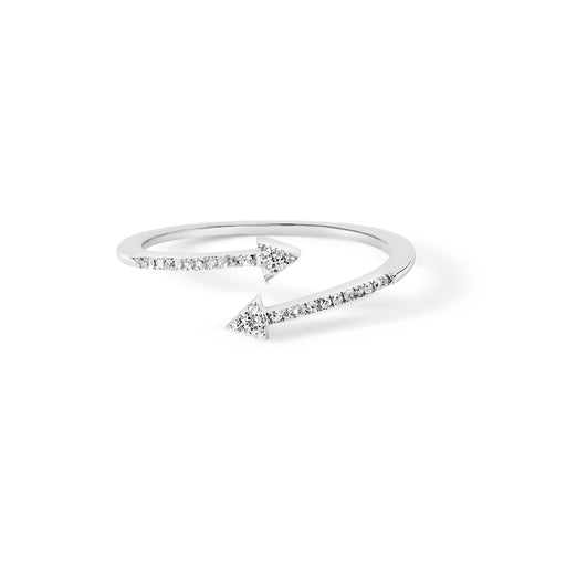 Bids.com .925 Sterling Silver 1/5 Cttw Diamond Double Arrowhead Open Ring (I-J Color, I2-I3 Clarity) - Ring Size 6 Rings White Smoke 6 / White.Sterling Silver,7 / White.Sterling Silver,8 / White.Sterling Silver,5 / White.Sterling Silver,9 / White.Sterling Silver