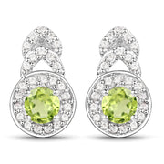 Bids.com 2.68 Carat Genuine Peridot and White Topaz .925 Sterling Silver Jewelry Set Jewelry Sets White Smoke size 5.00,size 6.00,size 7.00,size 8.00,size 9.00,size 10.00