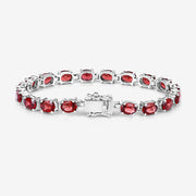 Bids.com 15.30 Carat Genuine Garnet .925 Sterling Silver Bracelet Bracelets White Smoke size 7.00