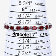 Bids.com 15.30 Carat Genuine Garnet .925 Sterling Silver Bracelet Bracelets White Smoke size 7.00