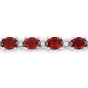 Bids.com 15.30 Carat Genuine Garnet .925 Sterling Silver Bracelet Bracelets Dark Red size 7.00