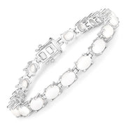 Bids.com 10.26 Carat Genuine Opal .925 Sterling Silver Bracelet Bracelets White Smoke size 7.00