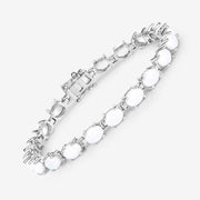 Bids.com 10.26 Carat Genuine Opal .925 Sterling Silver Bracelet Bracelets White Smoke size 7.00