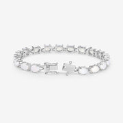 Bids.com 10.26 Carat Genuine Opal .925 Sterling Silver Bracelet Bracelets White Smoke size 7.00
