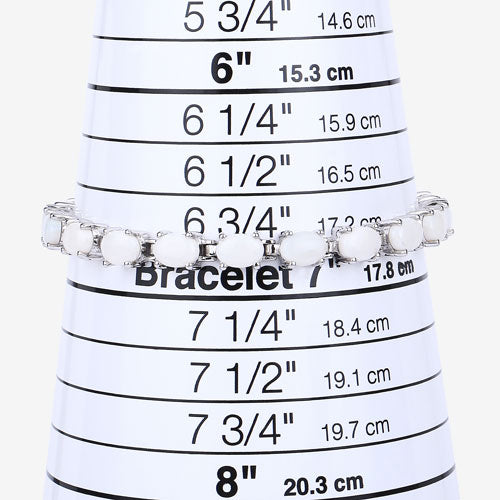 Bids.com 10.26 Carat Genuine Opal .925 Sterling Silver Bracelet Bracelets White Smoke size 7.00