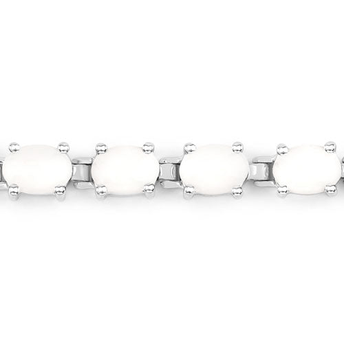 Bids.com 10.26 Carat Genuine Opal .925 Sterling Silver Bracelet Bracelets White Smoke size 7.00