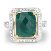 Bids.com 5.18 Carat Dyed Emerald and White Topaz .925 Sterling Silver Ring Rings White Smoke size 5.00,size 6.00,size 7.00,size 8.00,size 9.00,size 10.00,size 6.75