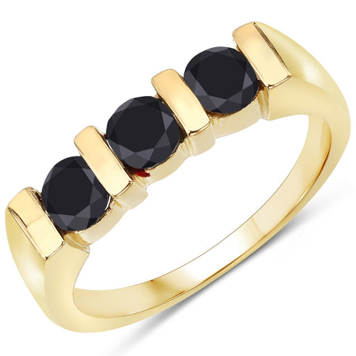 Bids.com 1.20 Carat Genuine Black Diamond .925 Sterling Silver Ring Rings White Smoke size 7.00,size 6.00,size 8.00,size 9.00
