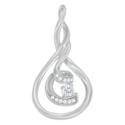 Bids.com Espira 10K White Gold 1/8 cttw Round Cut Diamond Layered Spiral Pendant Necklace (I-J, I1-I2) Necklaces White Smoke White.Gold / 18