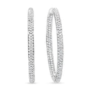 Bids.com 18K White Gold 2.00 Cttw Round-Cut Diamond Inner-Outer Hoop Earrings (F-G Color, VS1-VS2 Clarity) Earrings White Smoke White.Gold / 2.01