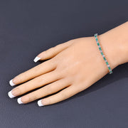 Bids.com 5.77 Carat Genuine Emerald and White Topaz .925 Sterling Silver Bracelet Bracelets Dark Slate Gray size 7.50,size 7.00