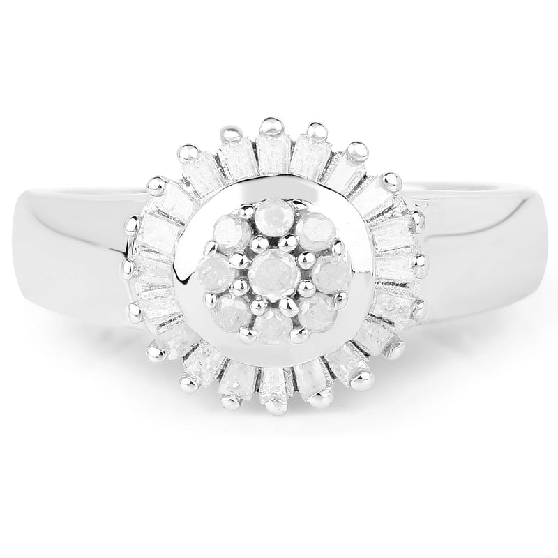 Bids.com 0.75 Carat Genuine White Diamond .925 Sterling Silver Ring Rings White Smoke size 6.00,size 7.00,size 8.00,size 9.00