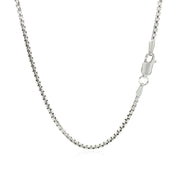 Bids.com 14k White Gold Round Box Chain 1.7mm Necklaces White Smoke 16 / White Gold,18 / White Gold,20 / White Gold,24 / White Gold
