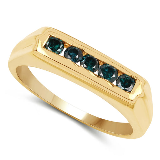 Bids.com 14K Yellow Gold Plated 0.50 Carat Genuine Blue Diamond .925 Sterling Silver Ring Rings White Smoke size 8.00,size 9.00,size 9.50,size 6.00,size 7.00