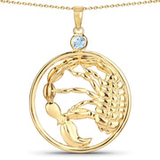 Bids.com 0.32 Carat Genuine Blue Topaz .925 Sterling Silver Pendant Pendants White Smoke