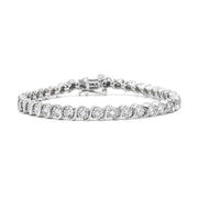 Bids.com 14K Rose Gold Plated .925 Sterling Silver 1/4 Cttw Diamond Round Miracle Plate and "S" Link Tennis Bracelet (I-J Color, I2- I3 Clarity) - 7" Bracelets White Smoke Rose.Sterling Silver / 7,White.Sterling Silver / 7,Yellow.Sterling Silver / 7