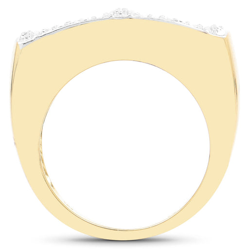 Bids.com 14K Yellow Gold Plated 0.25 Carat Genuine White Diamond .925 Sterling Silver Ring Rings White Smoke size 6.00,size 7.00,size 10.00,size 8.00,size 9.00,size 11.00,size 12.00