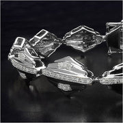 Bids.com 14K Yellow Gold Plated 1.07 Carat Genuine White Diamond Sterling Silver Bracelet Bracelets Black size 8.25