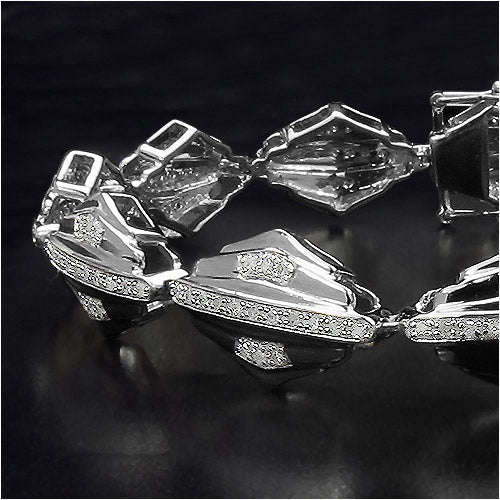 Bids.com 14K Yellow Gold Plated 1.07 Carat Genuine White Diamond Sterling Silver Bracelet Bracelets Black size 8.25