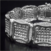 Bids.com 14K Yellow Gold Plated 0.67 Carat Genuine White Diamond .925 Sterling Silver Bracelet Bracelets Black size 8.50