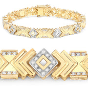 Bids.com 0.98 Carat Genuine White Diamond .925 Sterling Silver Bracelet Bracelets White Smoke size 9.25