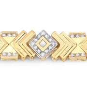 Bids.com 0.98 Carat Genuine White Diamond .925 Sterling Silver Bracelet Bracelets Wheat size 9.25