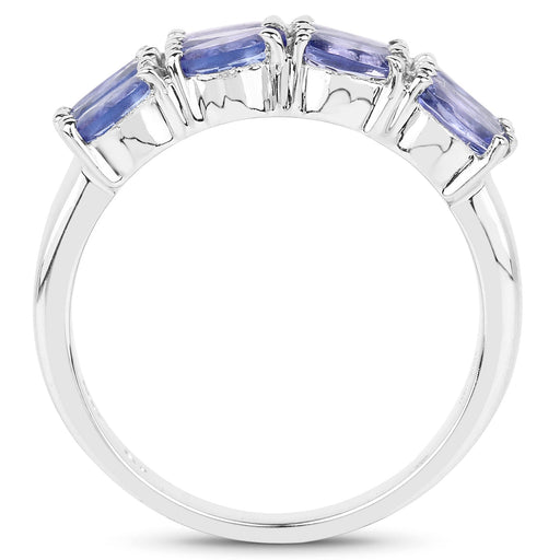 Bids.com 3.00 Carat Genuine Tanzanite .925 Sterling Silver Ring Rings White Smoke size 6.00,size 8.00,size 7.00,size 9.00,size 5.00,size 10.00