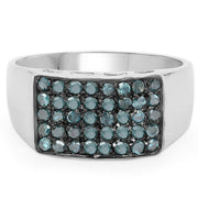 Bids.com 0.48 Carat Genuine Blue Diamond .925 Sterling Silver Ring Rings Light Gray size 9.00,size 10.00,size 11.00,size 6.00,size 7.00,size 8.00