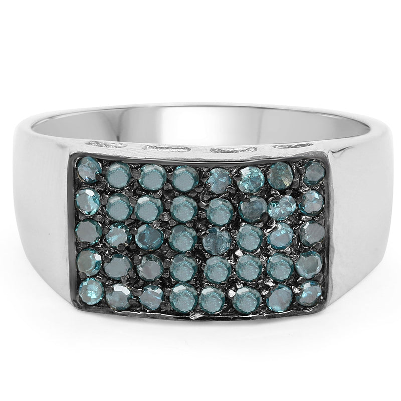 Bids.com 0.48 Carat Genuine Blue Diamond .925 Sterling Silver Ring Rings Light Gray size 9.00,size 10.00,size 11.00,size 6.00,size 7.00,size 8.00