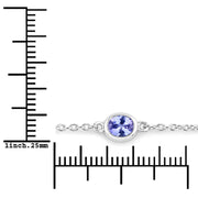 Bids.com 1.65 Carat Genuine Tanzanite .925 Sterling Silver Bracelet Bracelets White Smoke size 7.00