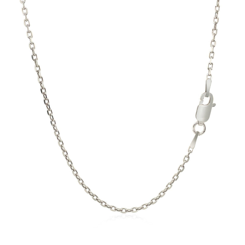 Bids.com Sterling Silver Rhodium Plated Cable Chain 1.5mm Necklaces White Smoke 16 / Sterling Silver,18 / Sterling Silver,20 / Sterling Silver,22 / Sterling Silver,24 / Sterling Silver,30 / Sterling Silver