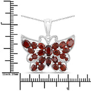 Bids.com 4.90 Carat Genuine Garnet .925 Sterling Silver Pendant Pendants White Smoke