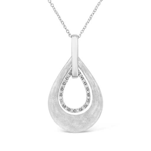 Bids.com .925 Sterling Silver Prong-Set Diamond Accent Fashion Double Drop Design 18" Pendant Necklace (I-J Color, I1-I2 Clarity) Necklaces White Smoke White.Sterling Silver / 18