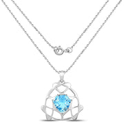 Bids.com 11.50 Carat Genuine Swiss Blue Topaz .925 Sterling Silver Pendant Pendants White Smoke