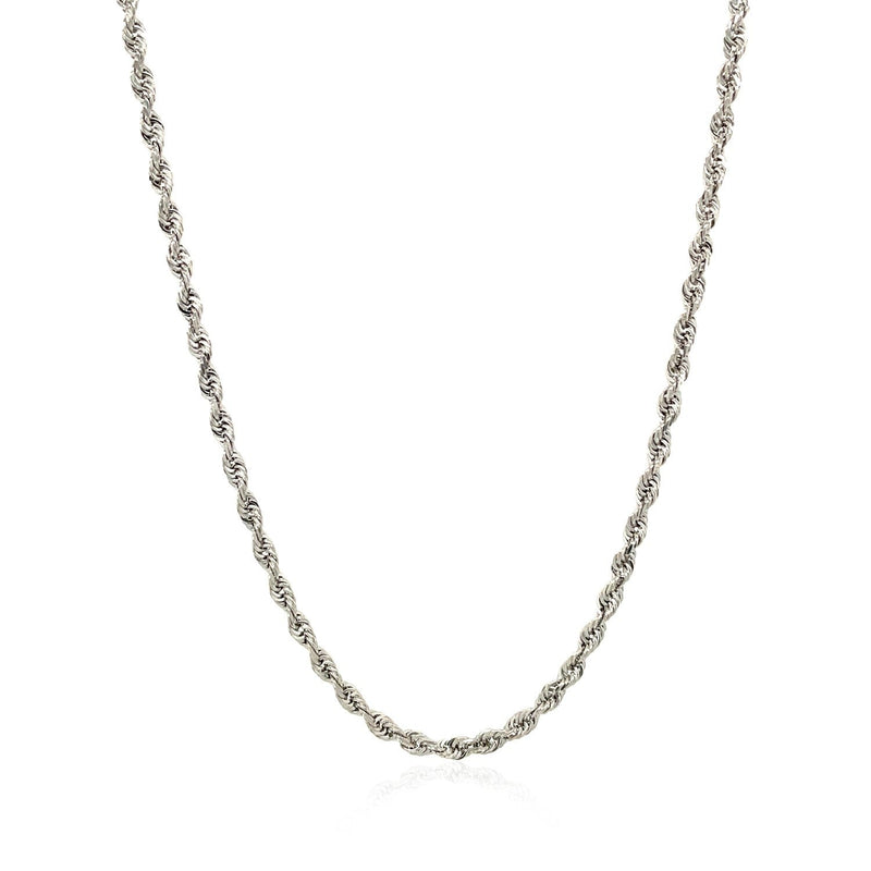 Bids.com 2.5mm 14k White Gold Solid Diamond Cut Rope Chain Necklaces White Smoke 16 / White Gold,18 / White Gold,20 / White Gold,22 / White Gold,24 / White Gold,30 / White Gold