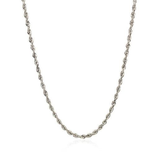 Bids.com 2.5mm 14k White Gold Solid Diamond Cut Rope Chain Necklaces White Smoke 16 / White Gold,18 / White Gold,20 / White Gold,22 / White Gold,24 / White Gold,30 / White Gold