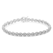 Bids.com 14K Rose Gold Over .925 Sterling Silver 1/4 Cttw Diamond 7" Open Circle Wheel Link Tennis Bracelet (I-J Color, I2-I3 Clarity) Bracelets White Smoke 7 / White.Sterling Silver,7 / Yellow.Sterling Silver,7 / Rose.Sterling Silver