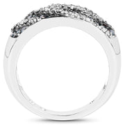 Bids.com 0.62 Carat Genuine Blue Diamond and White Diamond .925 Sterling Silver Ring Rings White Smoke size 6.00,size 7.00,size 8.00,size 9.00